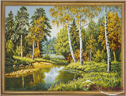 Гобелен картина В краю березового ситца - 40х50 см (багет 2)