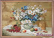 Гобелен картина Подарок бабушке - 51х39 см (багет 2 золото)