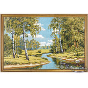 Гобелен картина Утро в лесу- 55х39 см (багет 2)