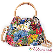 Женская сумка Бабочки 316 гобелен+экокожа 35х28х12 см (расцветка в ассортименте см. ФОТО ->>)