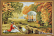 Гобелен картина Беседка - 38х51 см (багет 2)