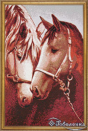 Гобелен картина Лошади - 41х54 см (багет 2)