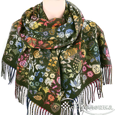 Жаккардовый палантин Аморе  66х185 см (Шерсть, вискоза)