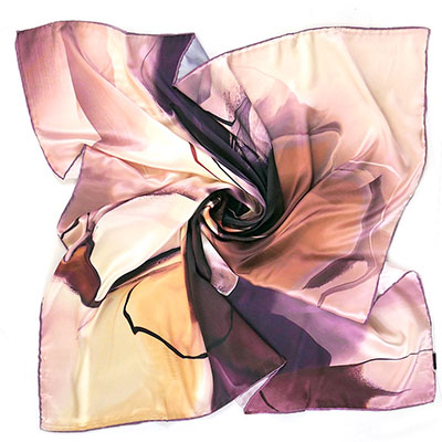Платок Шёлковый вальс (аметист) 85х85 см (100% шёлк)