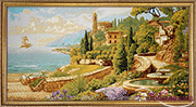 Гобелен картина Вилла в Монако - 35х62 см (багет 2)