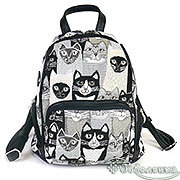 Рюкзак Коты 241 гобелен + экокожа 27x30x13 см