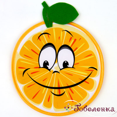 Прихватка Лимон, диаметр 20 см,100% ПЭ, фотопечать