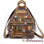 Рюкзак Мексика 320 гобелен + экокожа 30х34х16 см Рюкзак Мексика 320 гобелен + экокожа 30х34х16 см