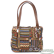 Женская сумка Мексика 478 гобелен+экокожа 25х30х12 см