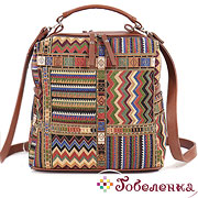 Рюкзак Мексика 521 гобелен + экокожа 26x26x12 см