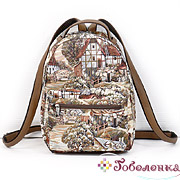 Рюкзак Мельница 394 гобелен + экокожа + стропа 24х33х10 см Рюкзак Мельница 394 гобелен + экокожа + стропа 24х33х10 см