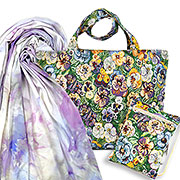 Набор подарочный Виола : Сумка с подкладкой и молнией 31х42 см + Сумочка для телефона 15х20 см + Палантин Мелодия цветов №3 (пастельно-фиалковый) 180х87 см
