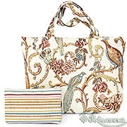 Набор подарочный Райский сад: Сумка с подкладкой и молнией (широкая) 31х42 см, гобелен+  Косметичка на молнии гобелен  14х20 см