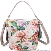 Сумка женская Пионы 61 гобелен + экокожа 23х28х11 см