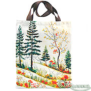 Сумка шоппер Цветущий лес 42х35 см, хлопок+печать