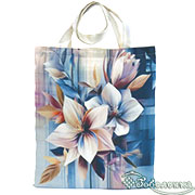Сумка шоппер Два цветка 42х35 см, хлопок+печать