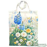 Сумка шоппер Геоцинты и одуванчики 42х35 см, хлопок+печать