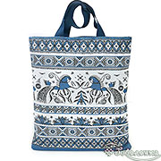 Сумка шоппер гобелен Мезень (синий) 35х37х7 см