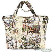 Сумка с подкладкой и молнией (широкая) Полдень 31х42 см, гобелен