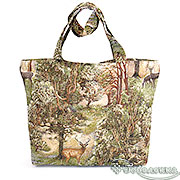 Сумка с подкладкой и молнией (широкая) Дубрава 31х42 см, гобелен