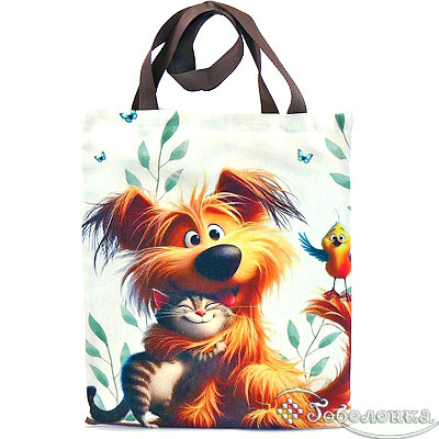 Сумка шоппер Друзья 42х35 см, хлопок+печать