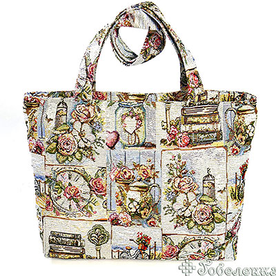 Сумка с подкладкой и молнией (широкая) Французский роман 31х42 см, гобелен