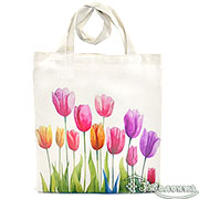 Сумка шоппер Тюльпаны 42х35 см, хлопок+печать Сумка шоппер Тюльпаны 42х35 см, хлопок+печать
