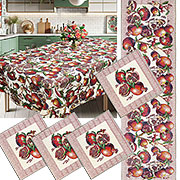 Подарочный набор Гранат, гобелен : Скатерть 160х190 см + Скатерть-дорожка 143х38 см + Салфетка  38х38 см (4шт)