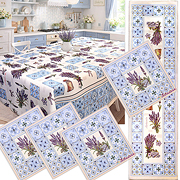 Подарочный набор Лаванда, гобелен : Праздничная скатерть 160х190 см + Дорожка 143х38 см + Салфетка  38х38 см (4шт)