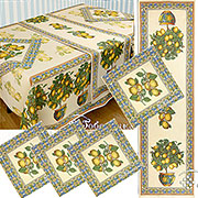 Подарочный набор Лимоны, гобелен : Скатерть 160х190 см + Скатерть-дорожка 143х38 см + Салфетка  38х38 см (4шт)