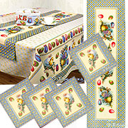 Подарочный набор Пасхальное чудо, гобелен : Скатерть 160х190 см + Скатерть-дорожка 143х38 см + Салфетка  38х38 см (4шт)