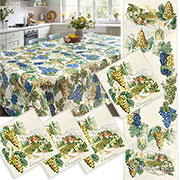 Подарочный набор Виноград, гобелен : Скатерть 160х190 см + Скатерть-дорожка 143х38 см + Салфетка  38х38 см (4шт)