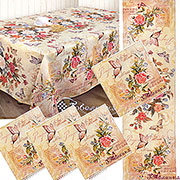 Подарочный набор Парижский винтаж, гобелен : Скатерть 160х190 см + Скатерть-дорожка 143х38 см + Салфетка  38х38 см (4шт)