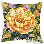 Наволочка из гобелена декоративная Пион акварель 45х45 +/- 2 см