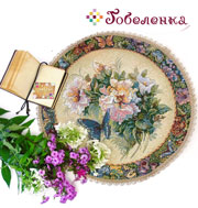 Салфетка декоративная Вальс цветов (круглая, диаметр 50 см)