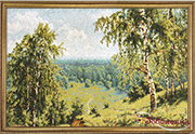 Гобелен картина Березовая долина - 55х36 см (багет 2)