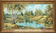 Гобелен картина Пейзаж без уток - 38х22см (Багет 2)