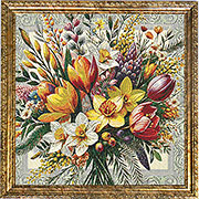 Гобелен картина Букет Надежда - 40х40 см (багет 2)