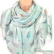 Палантин Нежная Магнолия (светло-изумрудный) 180х78 см (хлопок 100%)