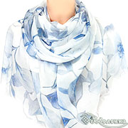 Палантин Нежная Магнолия №11 (жемчужно-голубой) 180х78 см (хлопок 100%)