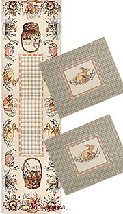 Набор к пасхе Светлое Воскресение: Скатерть-дорожка 144х38 см + салфетки на Пасху из гобелена  39х47 +/-1 см ( 2 шт)