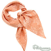 Платок шейный Орнамент Оранжево-розовый №15(хлопок 100%) 60х60см +/- 2 см