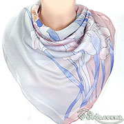 Платок Ирисы 87х87 см цвет 3 (100% хлопок)