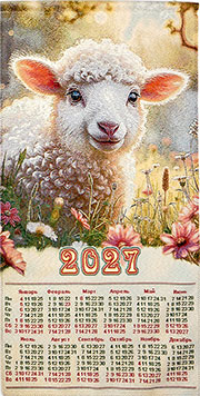 Календарь 2027 - Барашек-солнышко 40х70 см (гобелен)