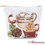 Косметичка на молнии Печенька 18х16 см (гобелен) Косметичка на молнии Печенька 18х16 см (гобелен)