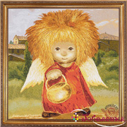 Гобелен картина Ангел освещающий жизненный путь 45х45 см (багет 2)