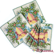 Комплект салфеток с люрексом (6 шт.) Колокольчики 25хk25 +/-2 см Комплект салфеток с люрексом (6 шт.) Колокольчики 25хk25 +/-2 см