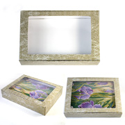 Подарочная коробка Бронзовый дизайнерский  картон, прозрачное окно