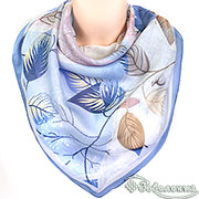 Платок Листики 87х87 см цвет 11 (100% хлопок)