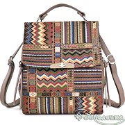 Рюкзак Мексика 672 гобелен + экокожа 28х28х14 см